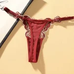Butterfly Motif Low Waist Lace Thong