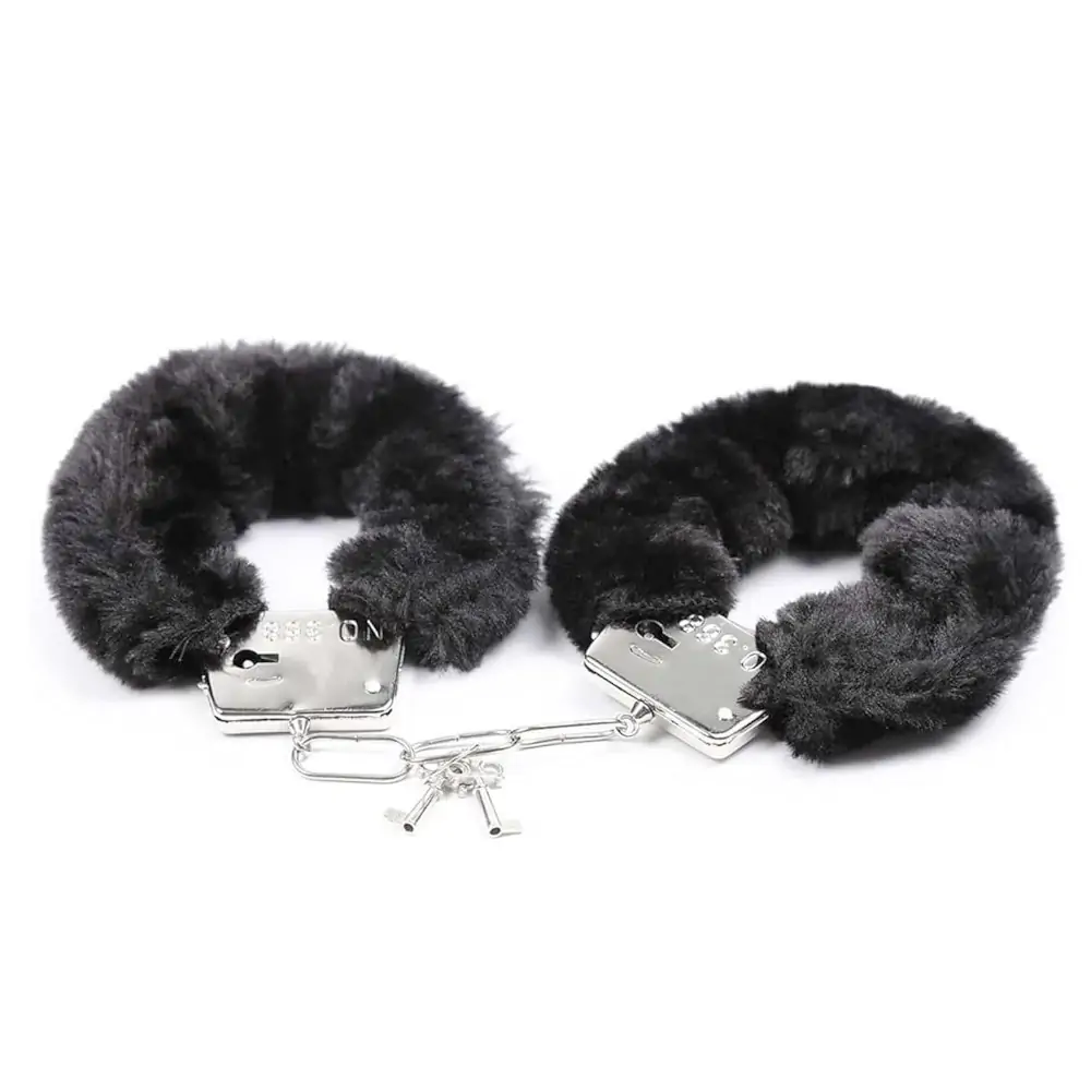 Disposable Single Use Prop Handcuffs with Keys black