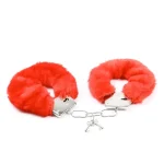 Disposable Single Use Prop Handcuffs with Keys red