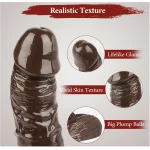 Flexible Dildo with Balls and Suction Inches Chocolate