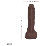 Lifelike Realistic Silicone Dildo with Powerful Suction Cup inches Milk Chocolate