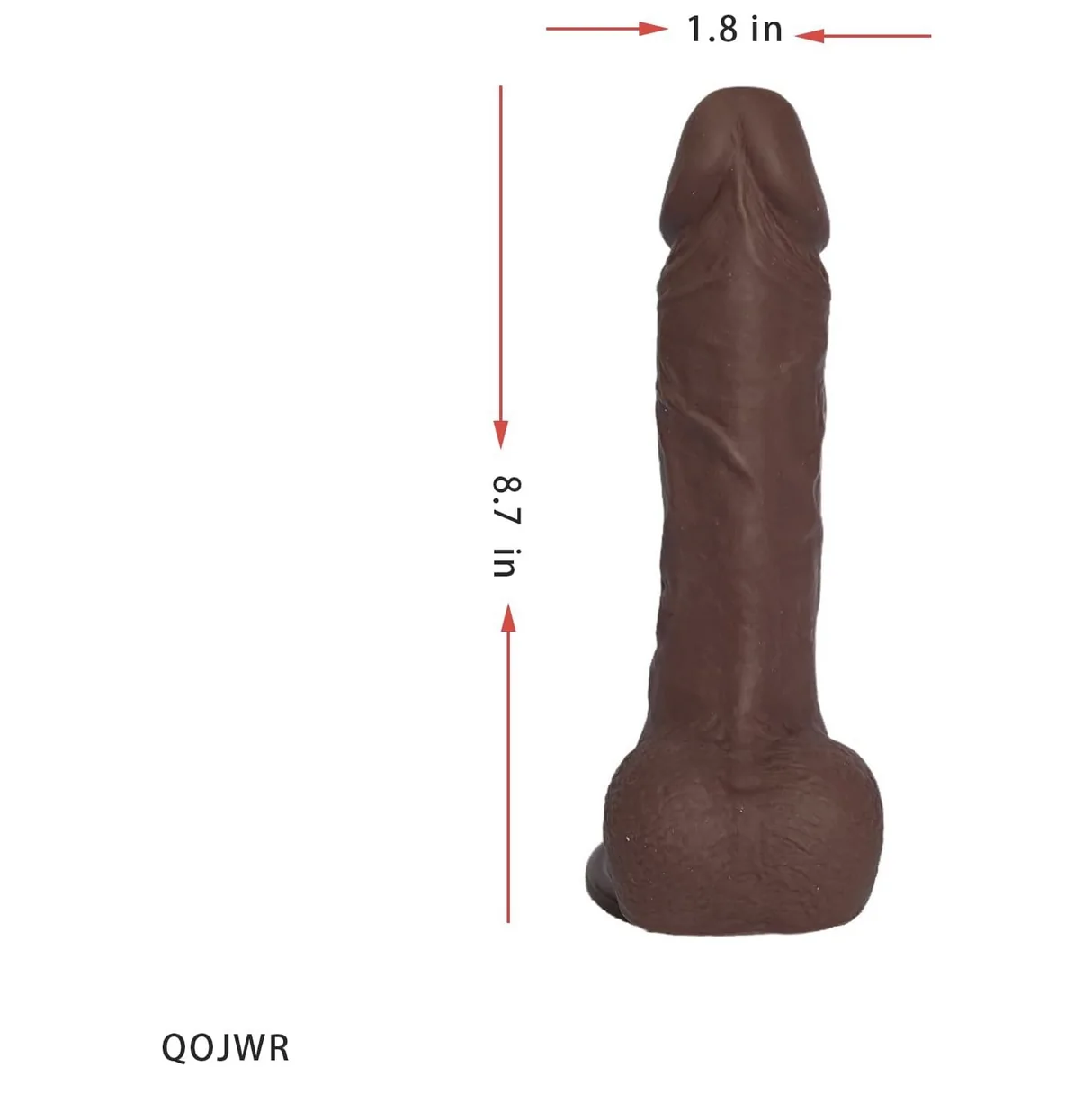 Lifelike Realistic Silicone Dildo with Powerful Suction Cup inches Milk Chocolate