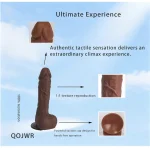 Lifelike Realistic Silicone Dildo with Powerful Suction Cup inches Milk Chocolate