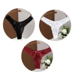 Mid Waist Lace Thong Panty