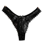 Mid Waist Lace Thong Panty