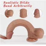 Realistic Inches Silicone Dildo with Suction Cup Base Beige