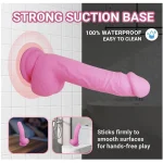 Realistic Silicone Dildo with Strong Suction Cup Inches Pink