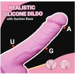 Realistic Silicone Dildo with Strong Suction Cup Inches Pink