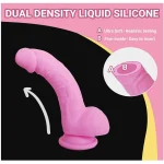 Realistic Silicone Dildo with Strong Suction Cup Inches Pink