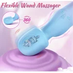 G Spot Stimulating Wand Vibrator Dildo with * Vibration & Heating Modes Blue PinkMAIN