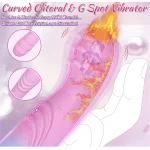 G Spot Stimulating Wand Vibrator Dildo with * Vibration & Heating Modes Blue PinkMAIN