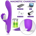 Silicone Clitorial Stimulating Rabbit Vibrator Purple