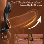 Silicone Remote Controlled Vibrating Cock Ring with Clitoral Stimulator with Vibration Modes Black