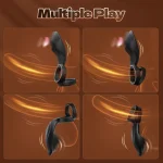 Silicone Remote Controlled Vibrating Cock Ring with Clitoral Stimulator with Vibration Modes Black