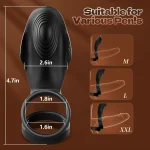 Silicone Remote Controlled Vibrating Cock Ring with Clitoral Stimulator with Vibration Modes Black
