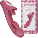 X Puff Inflatable Powerful Tongue and G Spot Vibrator Licking Rotation & Inflating Vibration Modes Wine Red