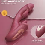 X Puff Inflatable Powerful Tongue and G Spot Vibrator Licking Rotation & Inflating Vibration Modes Wine Red