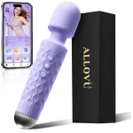 Cordless Erotic Wand Massager Powerful Vibration App Controlled Lavender