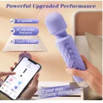 Cordless Erotic Wand Massager Powerful Vibration App Controlled Lavender