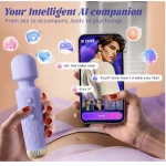 Cordless Erotic Wand Massager Powerful Vibration App Controlled Lavender