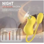 Double Duck Sucking Thrusting Vibrator Yellow
