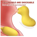 Double Duck Sucking Thrusting Vibrator Yellow