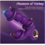 Dual Action Beaded Plug Style Vibrating Massager with Vibrating Modes Purple