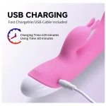 Dual Motor G Spot Rabbit Vibrator with Powerful Vibrations Pink
