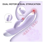 Dual Motor G Spot Rabbit Vibrator with Powerful Vibrations Purple