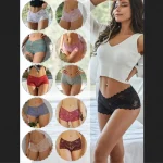 Floral Transparent Lace Boyshorts Panties Low Waisted