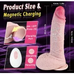 Realistic Thrusting Dildo Vibrator with Vibration Modes & Speeds Remote Control nches Ivory
