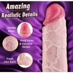 Realistic Thrusting Dildo Vibrator with Vibration Modes & Speeds Remote Control nches Ivory