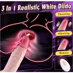 Realistic Thrusting Dildo Vibrator with Vibration Modes & Speeds Remote Control nches Ivory