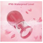 Rose Styled Vibrator with Suction & Licking Vibrating Modes Red Up