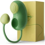 Weighted Double Ended Love Egg Vibrator with Sucking Modes Avocado