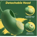 Weighted Double Ended Love Egg Vibrator with Sucking Modes Avocado