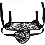 Adjustable Strap On Dildo Harness with Back Brace O Rings Zebra Pattern