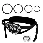 Adjustable Strap On Dildo Harness with Back Brace O Rings Zebra Pattern