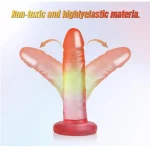 Colorful Silicone Dildo with Suction Cup Inches Rainbow Flame