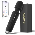 Cordless Erotic Wand Massager Powerful Vibration App Controlled Black