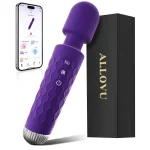 Cordless Erotic Wand Massager Powerful Vibration App Controlled Purple