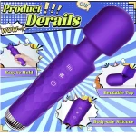 Cordless Erotic Wand Massager Powerful Vibration App Controlled Purple