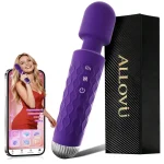 Cordless Erotic Wand Massager Powerful Vibration App Controlled Purple