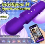 Cordless Erotic Wand Massager Powerful Vibration App Controlled Purple