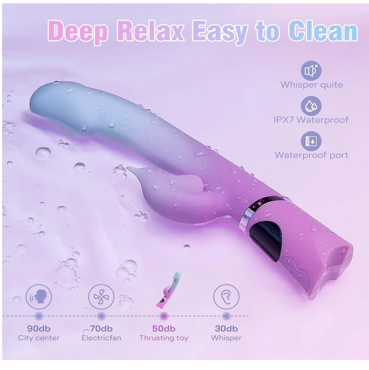 Dual Personal Massager with Modes Purple Blue