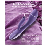 Dual Rabbit Vibrator G Spot & Clitoral Stimulator Vibration Modes Purple