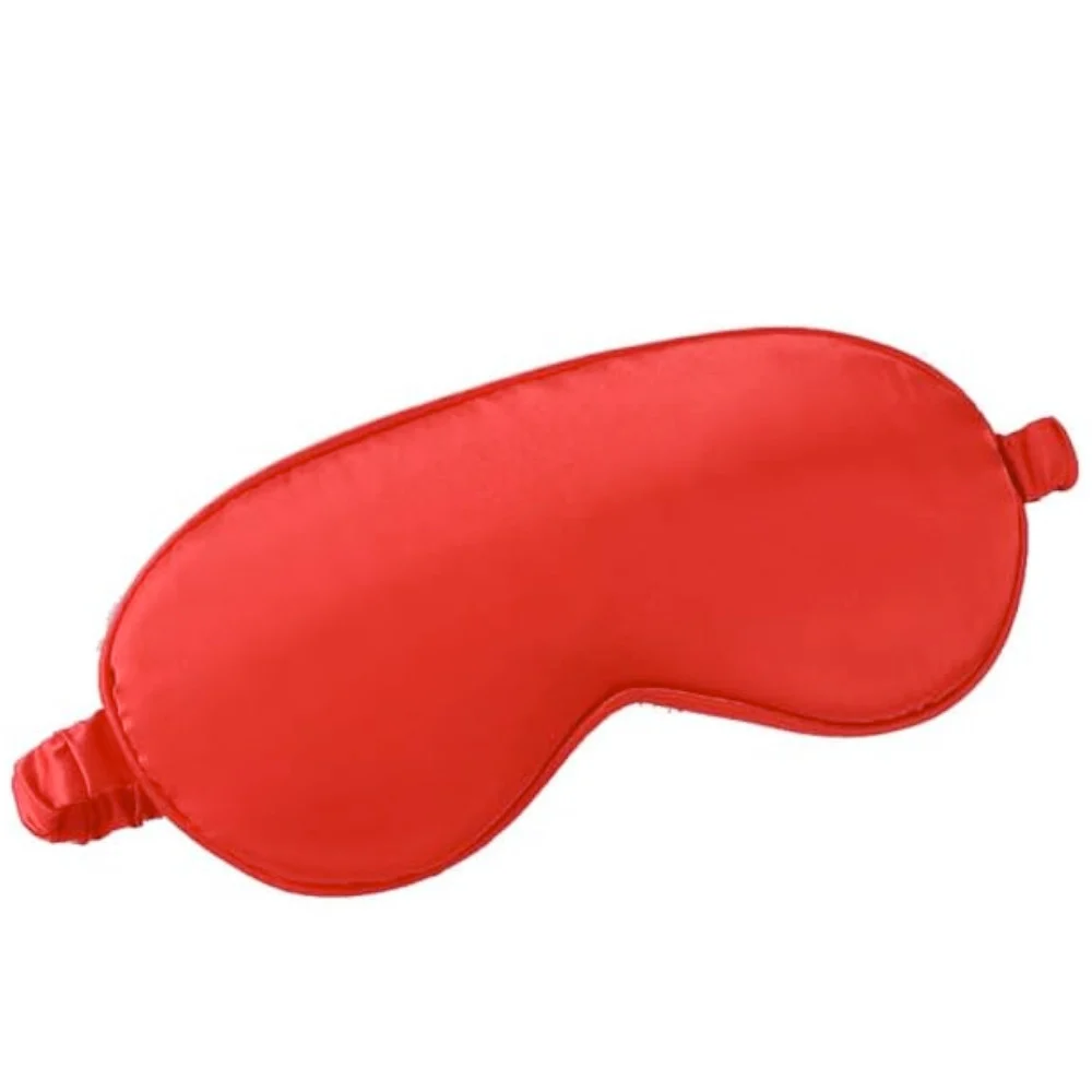 Faux Leather and Satin Eye Mask Red