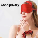 Faux Leather and Satin Eye Mask Red