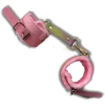 Fur and Faux Leather Cuffs with Detachable Leather Link Pinkx