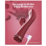 G Spot & Clitoral Stimulating Rabbit Vibrator Vibration & Tapping Modes Red